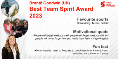 Let’s meet 2023-winner of the “Best Team Spirit award” issued by Swiss Sport Managers and AISTS